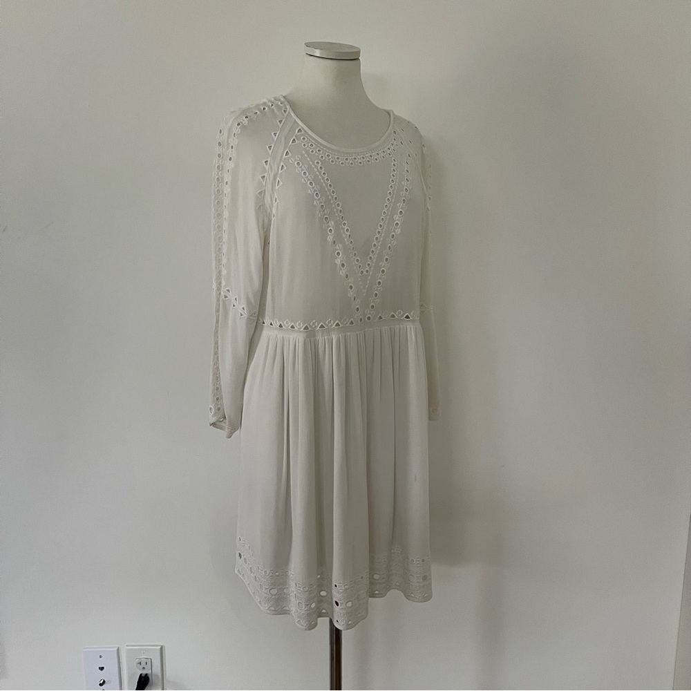 Aritzia Wilfred White Eyelet Dress Chiffon S